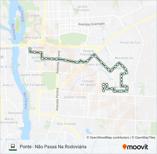 Mapa de 0350 VILA BORGES / PONTE de autobús