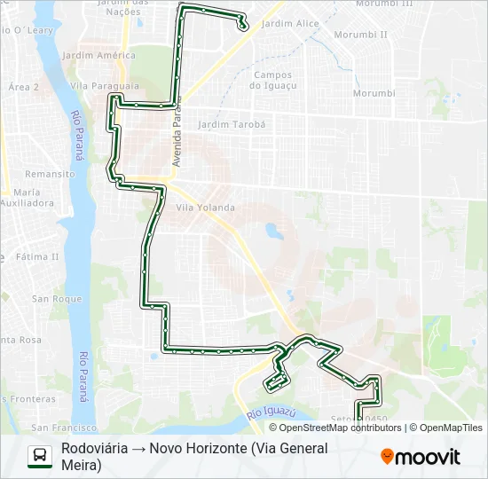 0105 NOVO HORIZONTE Bus Line Map