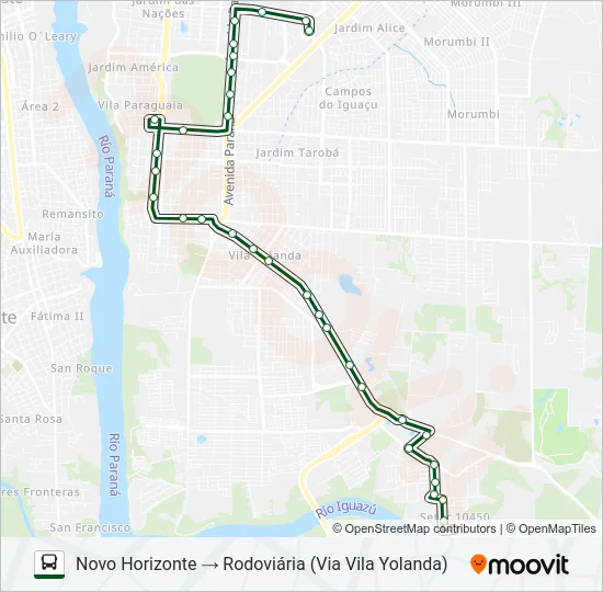 0105 NOVO HORIZONTE Bus Line Map