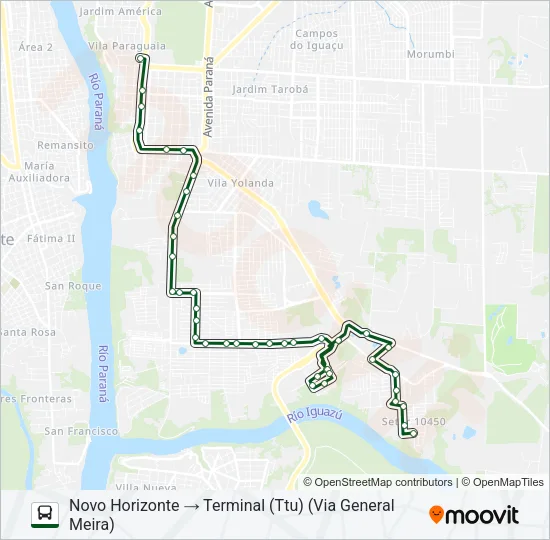 0105 NOVO HORIZONTE Bus Line Map
