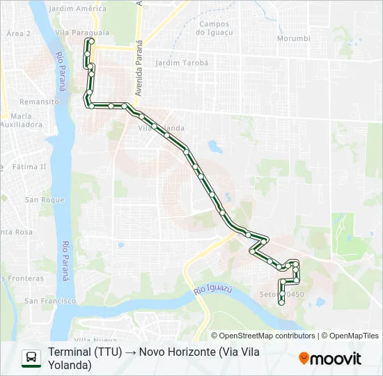 0105 NOVO HORIZONTE Bus Line Map
