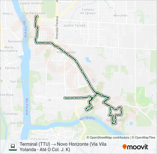 0105 NOVO HORIZONTE Bus Line Map