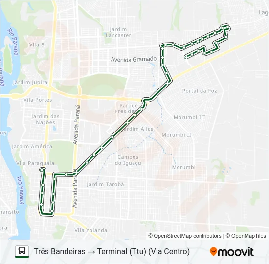 0250 TRÊS BANDEIRAS Bus Line Map