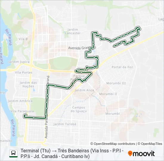 0250 TRÊS BANDEIRAS Bus Line Map