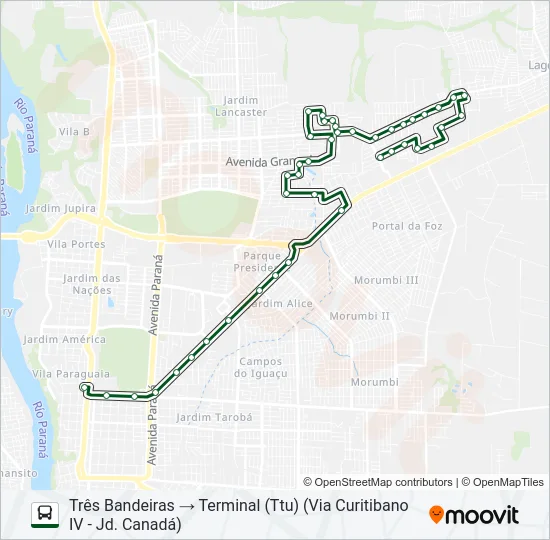 0250 TRÊS BANDEIRAS Bus Line Map
