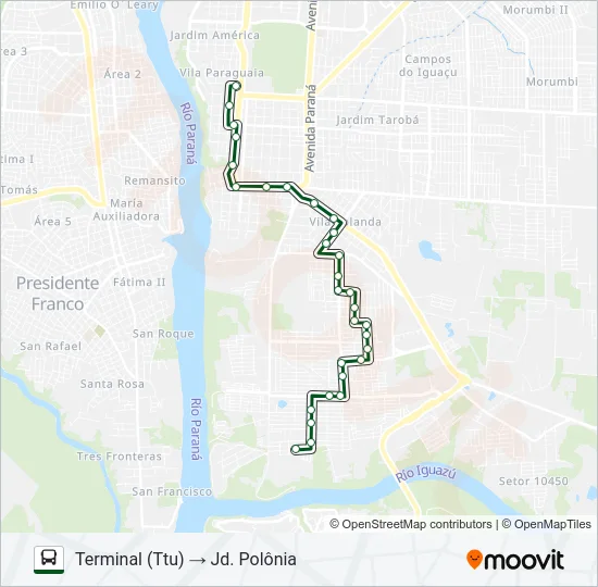 0116 JARDIM DAS FLORES Bus Line Map