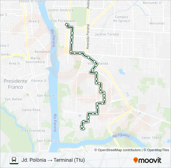 0116 JARDIM DAS FLORES Bus Line Map