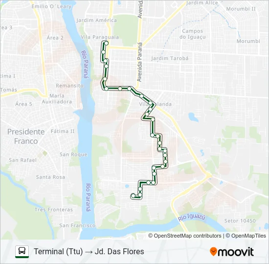 0116 JARDIM DAS FLORES Bus Line Map