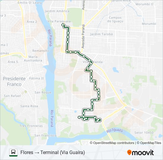 Mapa de 0116 JARDIM DAS FLORES de autobús