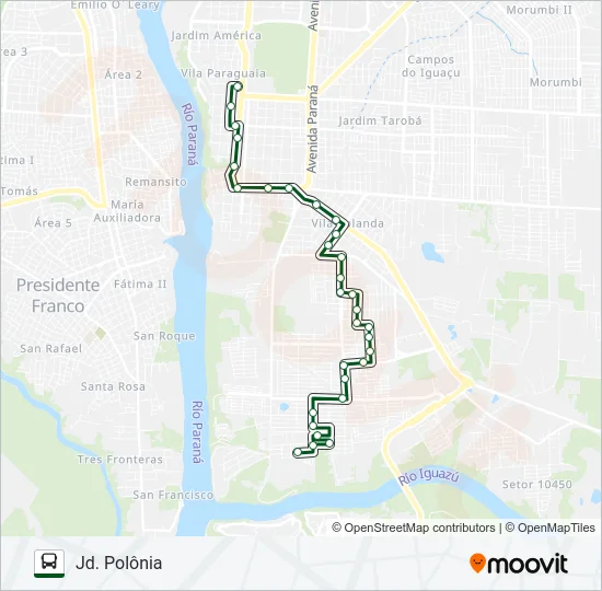 0116 JARDIM DAS FLORES Bus Line Map