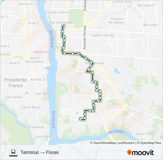 0116 JARDIM DAS FLORES bus Line Map