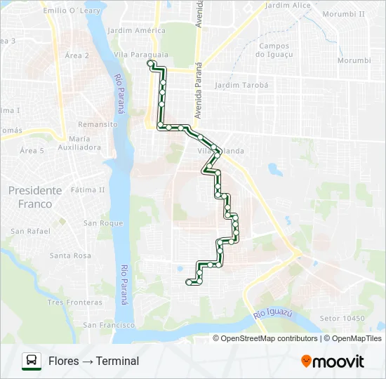 0116 JARDIM DAS FLORES Bus Line Map