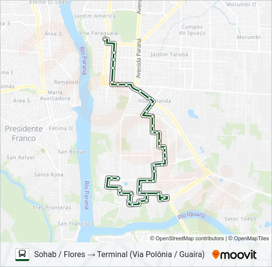0116 JARDIM DAS FLORES Bus Line Map