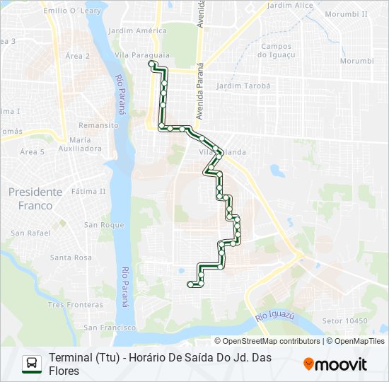 Mapa de 0116 JARDIM DAS FLORES de autobús