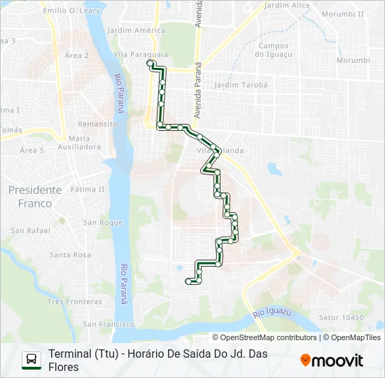 0116 JARDIM DAS FLORES Bus Line Map