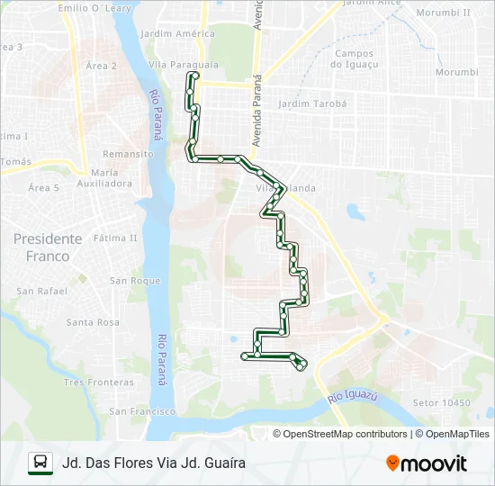 0116 JARDIM DAS FLORES Bus Line Map