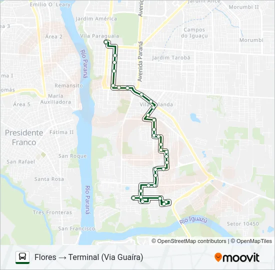 0116 JARDIM DAS FLORES Bus Line Map