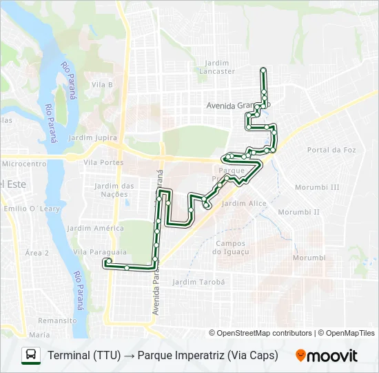 0210 PARQUE IMPERATRIZ Bus Line Map