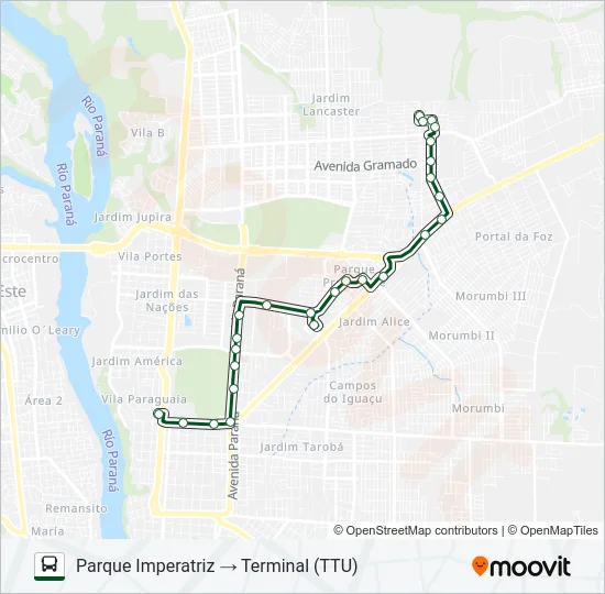 0210 PARQUE IMPERATRIZ Bus Line Map