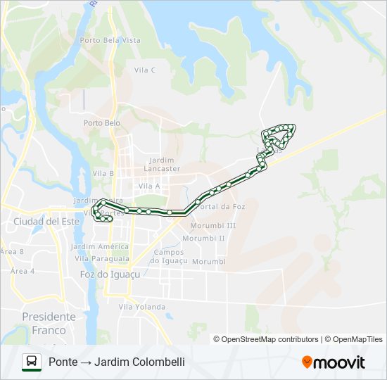 Mapa de 0230 TRÊS LAGOAS / PONTE de autobús