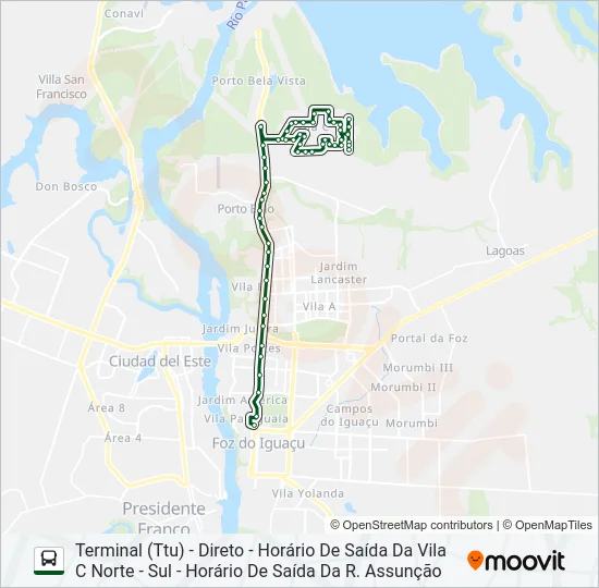 0101-0102 VILA C NORTE - VILA C SUL Bus Line Map