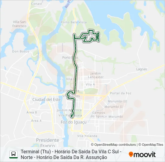 0101-0102 VILA C NORTE - VILA C SUL Bus Line Map