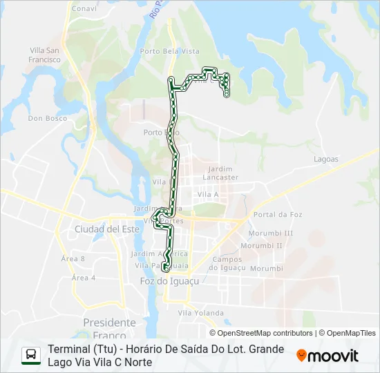 0101-0102 VILA C NORTE - VILA C SUL Bus Line Map