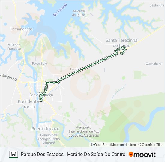 Mapa da linha 0255 LOT. MENGER de ônibus