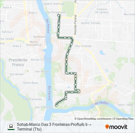 Mapa de 0117 PROFILURB II de autobús