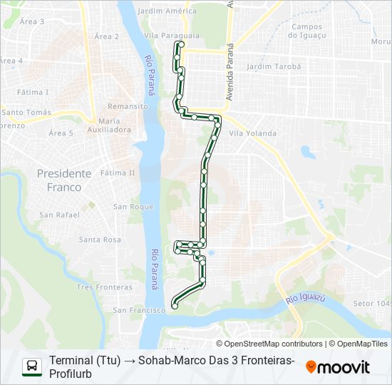 Mapa de 0117 PROFILURB II de autobús