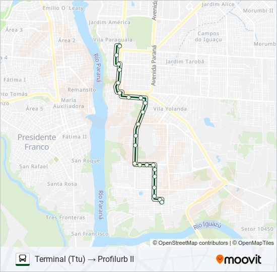 Mapa de 0117 PROFILURB II de autobús