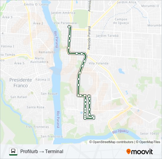 Mapa de 0117 PROFILURB II de autobús