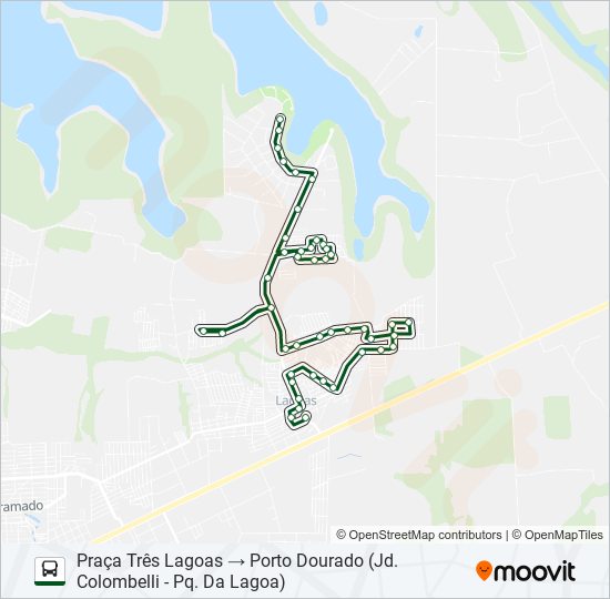 Mapa da linha A225 TRÊS LAGOAS (ALIMENTADOR) de ônibus