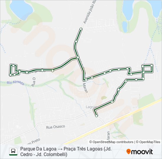 A225 TRÊS LAGOAS (ALIMENTADOR) bus Line Map