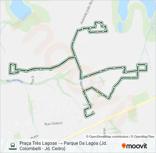 A225 TRÊS LAGOAS (ALIMENTADOR) Bus Line Map