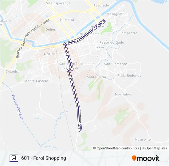 601 CONGONHAS Bus Line Map