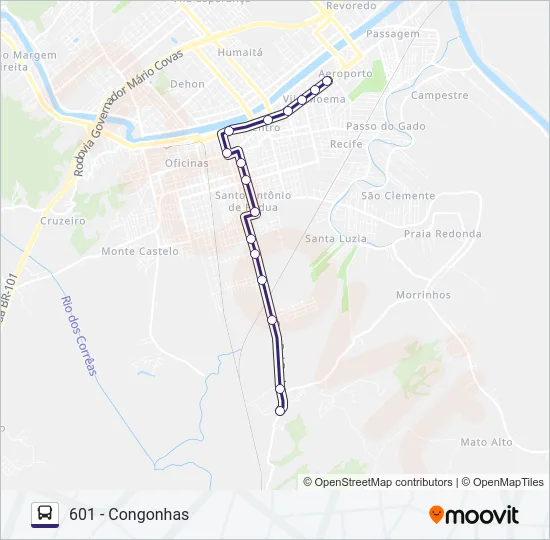 601 CONGONHAS Bus Line Map