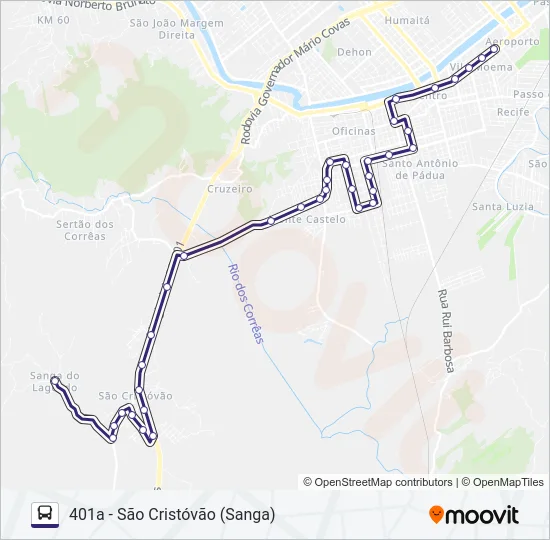 401 SÃO CRISTÓVÃO Bus Line Map