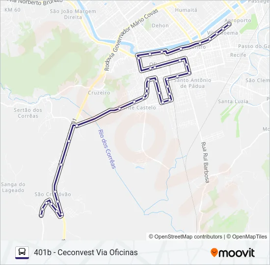 401 SÃO CRISTÓVÃO Bus Line Map