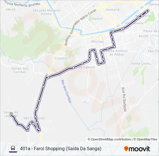 401 SÃO CRISTÓVÃO Bus Line Map