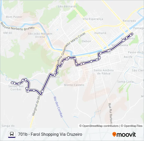 701 SERTÃO DOS CORRÊAS Bus Line Map