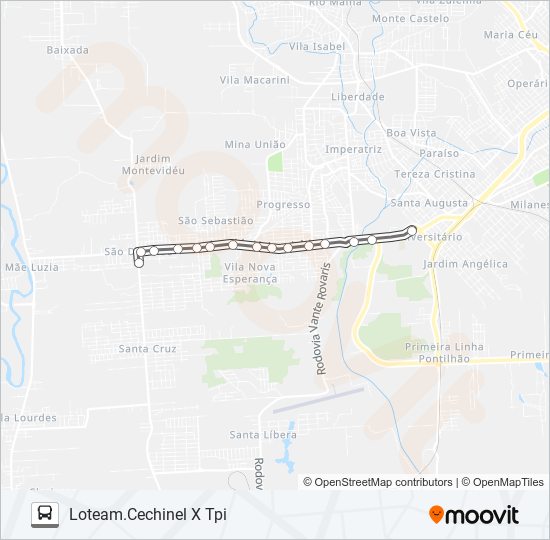 0311 LOTEAMENTO CECHINEL / SÃO DEFENDE bus Line Map