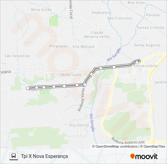 0303 NOVA ESPERANÇA /LOTEAMENTO CECHINEL Bus Line Map