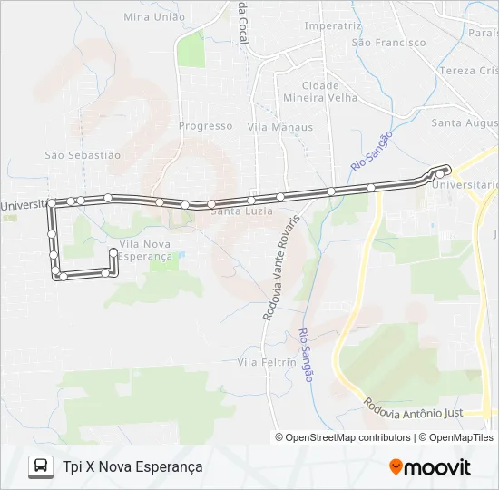 303A LOTEAMENTO CECHINEL / NOVA ESPERANÇA Bus Line Map
