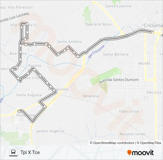 0504 SANTO ANTÔNIO / BOA VISTA VIA PARAÍSO Bus Line Map
