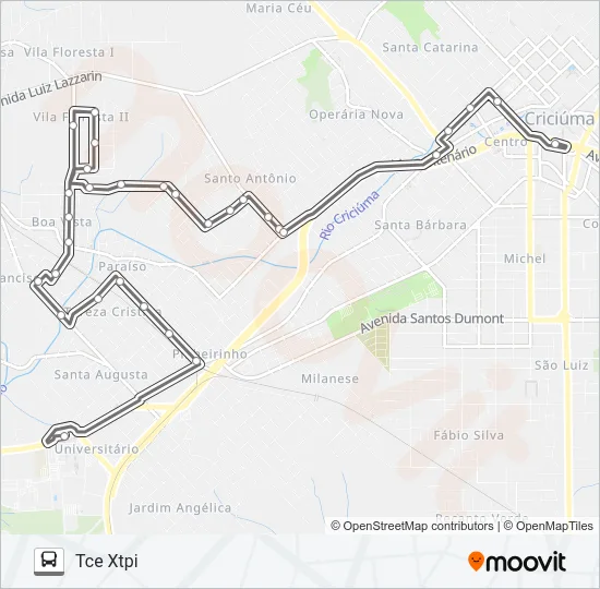 0504 SANTO ANTÔNIO / BOA VISTA VIA PARAÍSO Bus Line Map