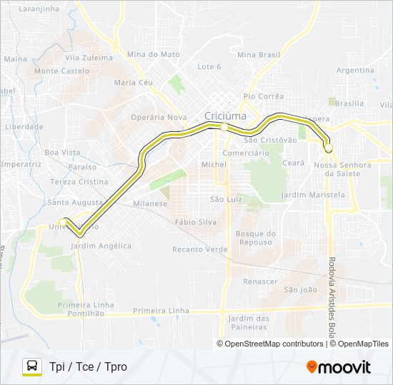 0802 EXPRESSO TPI / TCE / TPRO bus Line Map