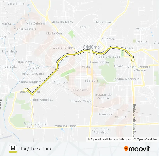 0802 EXPRESSO TPI / TCE / TPRO Bus Line Map