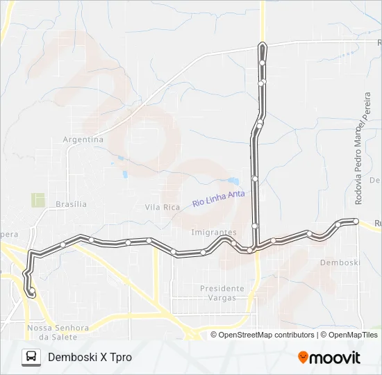 0402 DEMBOSKI VIA RODOVIA OTÁVIO DASSOLER Bus Line Map