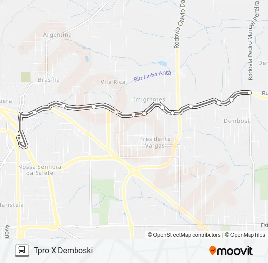 0402 DEMBOSKI VIA RODOVIA OTÁVIO DASSOLER Bus Line Map